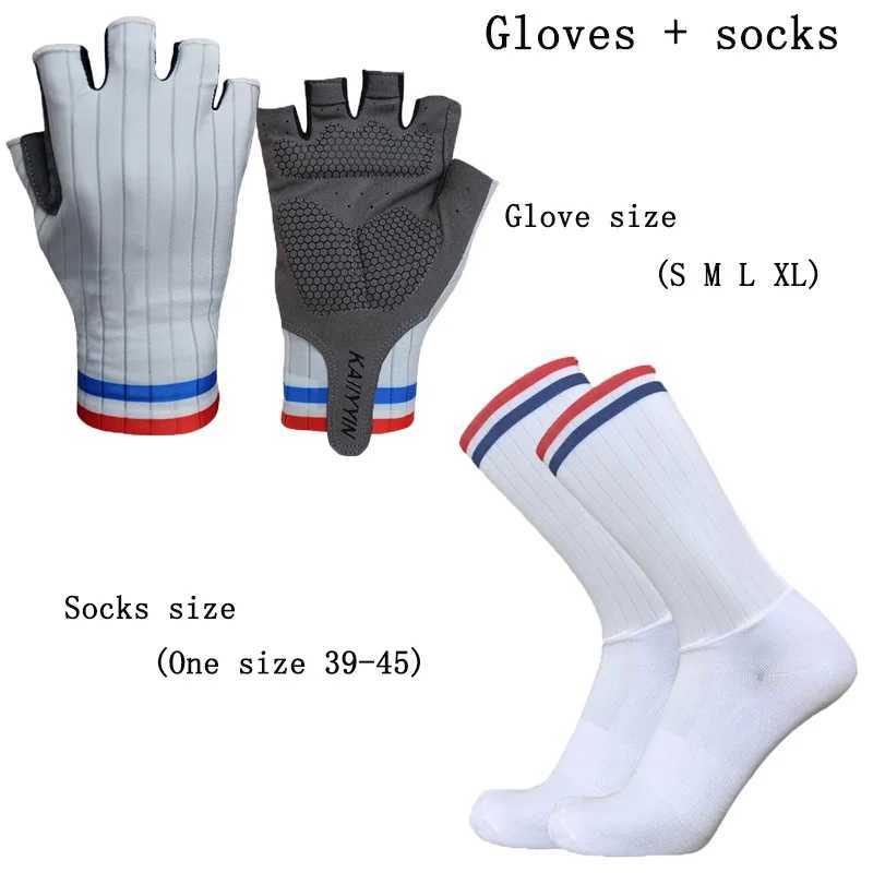 New Road Cycling Gloves Socks Combination Half-finger Bicycle Men Sports Aero Bike Gloves Guantes CiclismoC250412