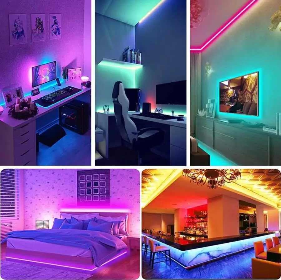 Smart RGB LED Strip Lights USB 5050 Tuya WIFI APP Control Flexible Lamp Tape Room Decor Works with Alexa Google Assisant W251112