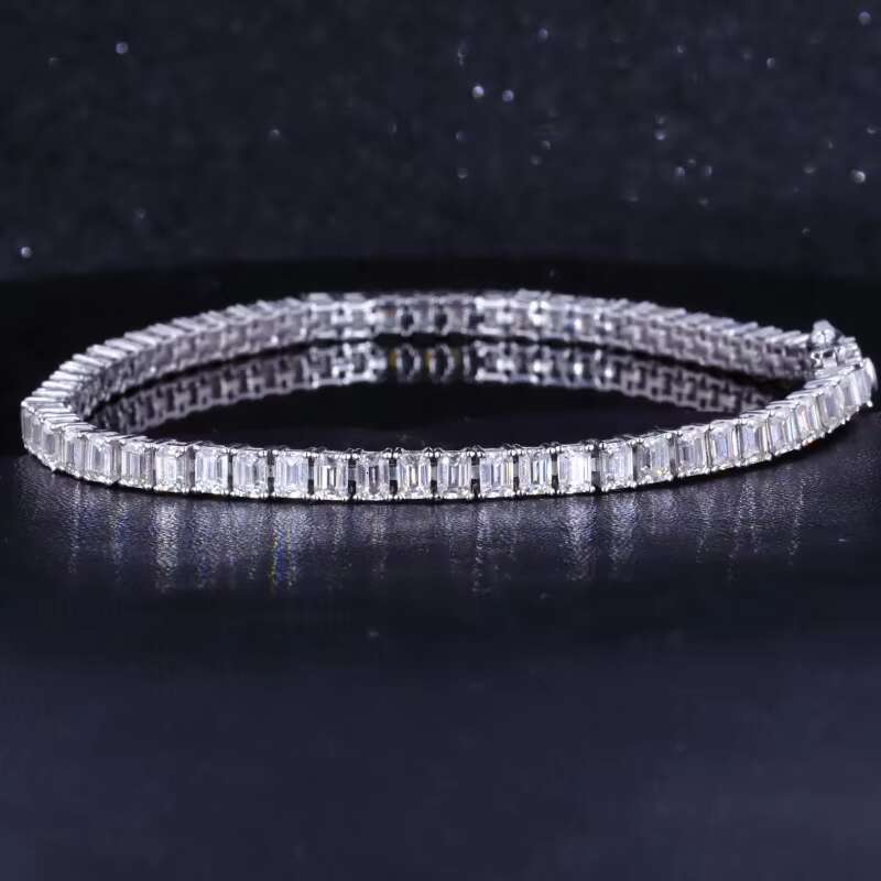 Starsgem Gold Silver 4mm Round Moissanite Tennis Bracelet Mossinate Diamond Chain Charm Bracelet Silver Moissanite Tennis Chain