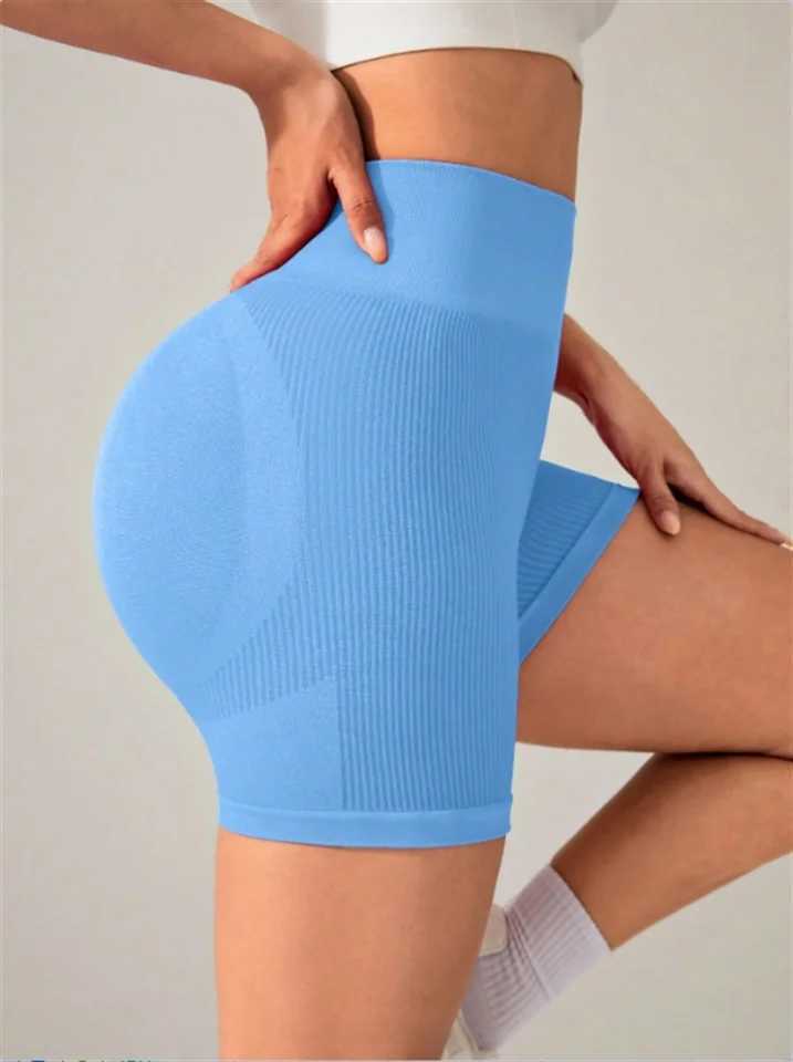 Womens yoga pants slim fitness and hip lifting seamless knit sports and fitness shorts leggings peach hip high waist yoga Y250412