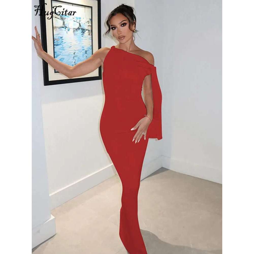 Huitar Fashion Solid O Neck Sleeveless Patchwork Sexy Bodycon Maxi Prom Dress Summer Women Clothes Party Festival Club Y2k