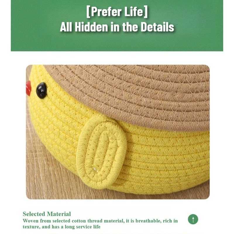 Hot Pudding Dog Cotton Rope Storage Basket Woven Desktop Organizer for Snacks Toys Living Ro Bedside Decor Bin Gif Y251112