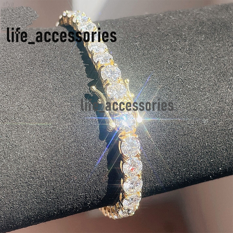 Wholesale Hip Hop Jewelry 3mm 4mm 5mm 6.5mm 925 Sterling Silver Diamond Moissanite Tennis Chain Necklace Bracelet