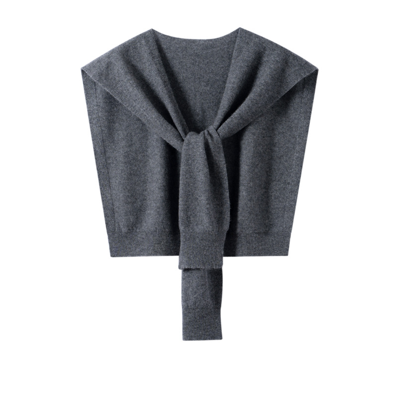 K378 Cashmere knitted small shawl for women, spring and summer, wear outside the air-conditioned room, neck protection, shoulder scarf, knotted shawl,