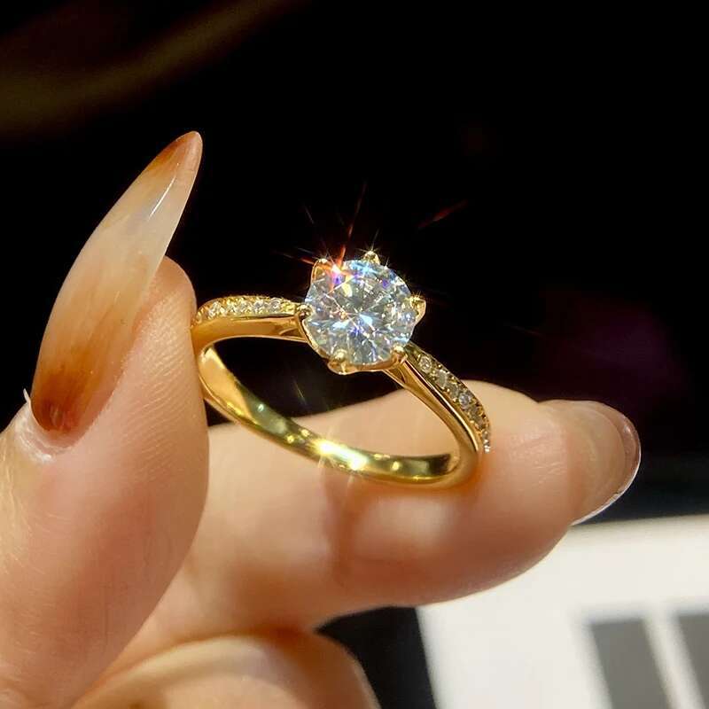GRA Real 1CT Moissanite Diamond Rings for Women Wedding Engagement 925 Sterling Silver Original Luxury Gemstone Fine Jewelry