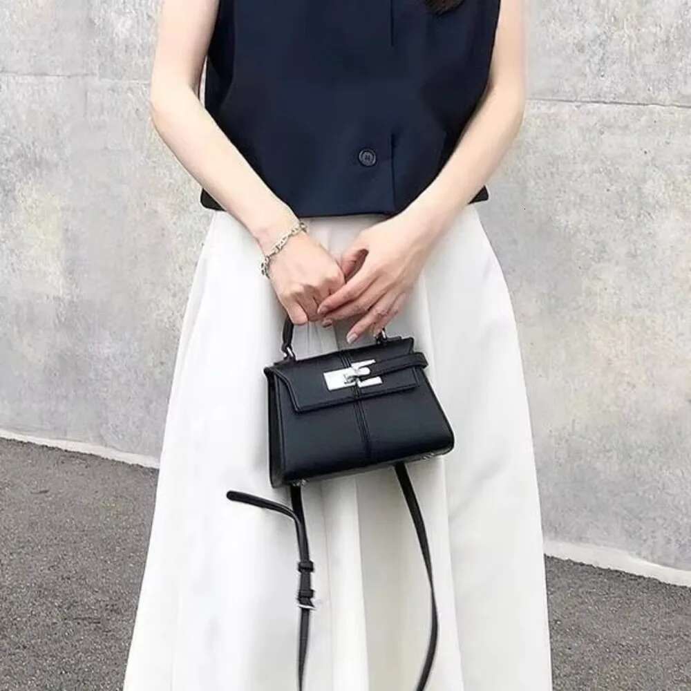 Women's bag trapezoidal leather women's bag multifunctional fashionable niche handbag top handle bag