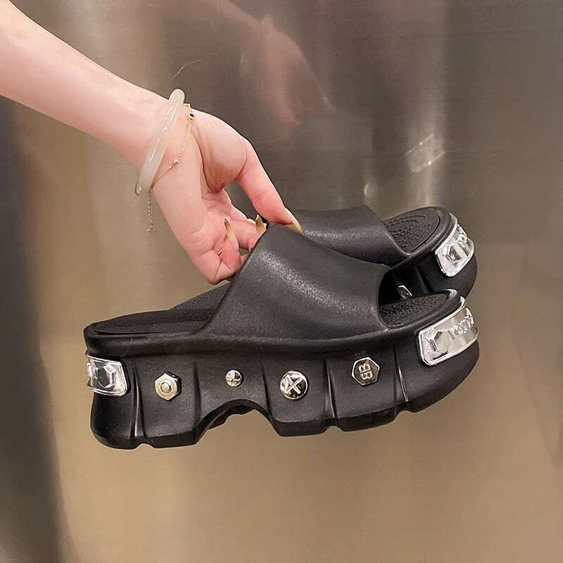 Summer Ins Women's Men Large Thick Bottom Sandals Couples Letter Casual Slippers Unisex Adult Beach Shoes Size 35-40