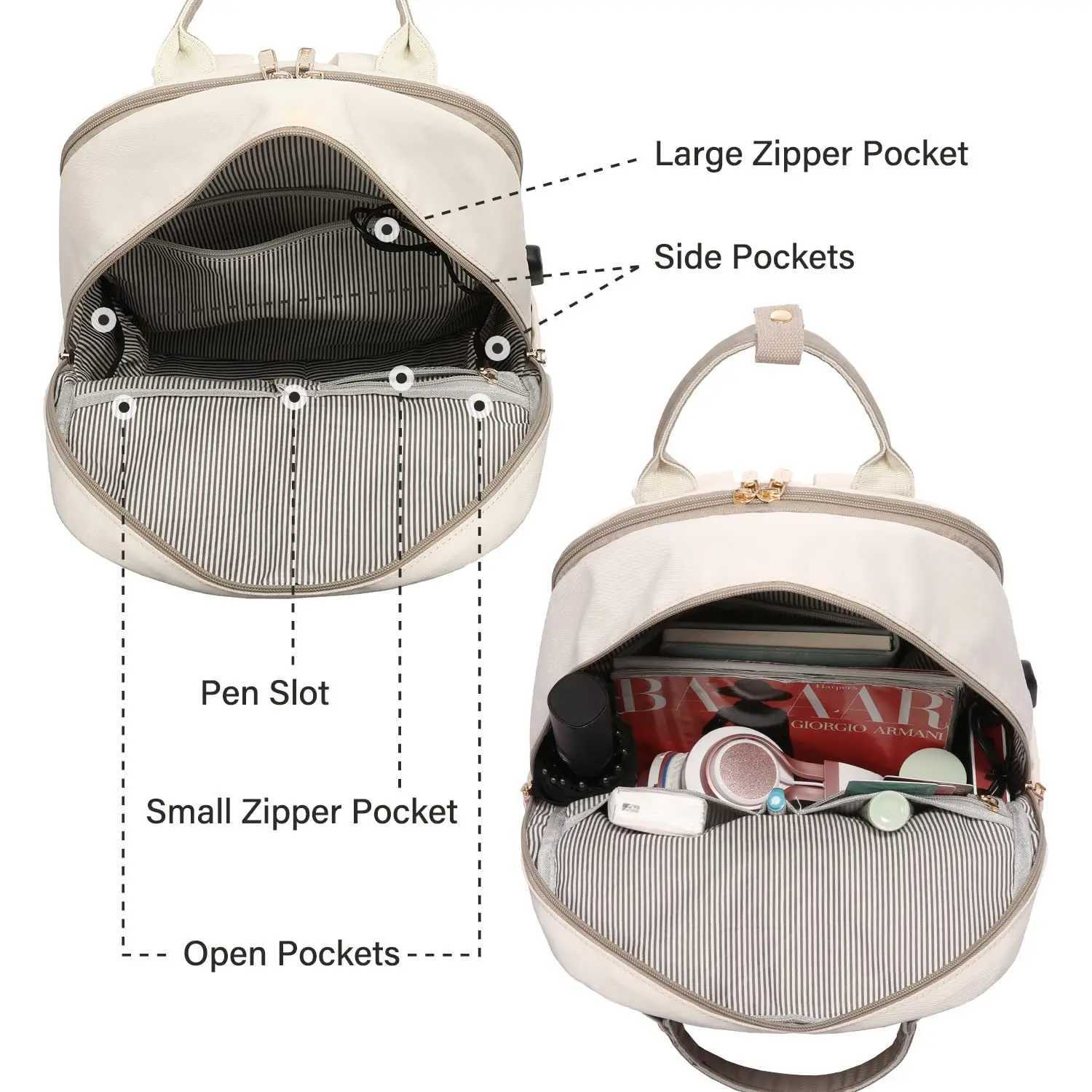 Laptop Backpack For Women 15.6 Inch With USB Port Waterproof Travel Bags Vintage Daypacks Bookbag For College School WorkZ250412