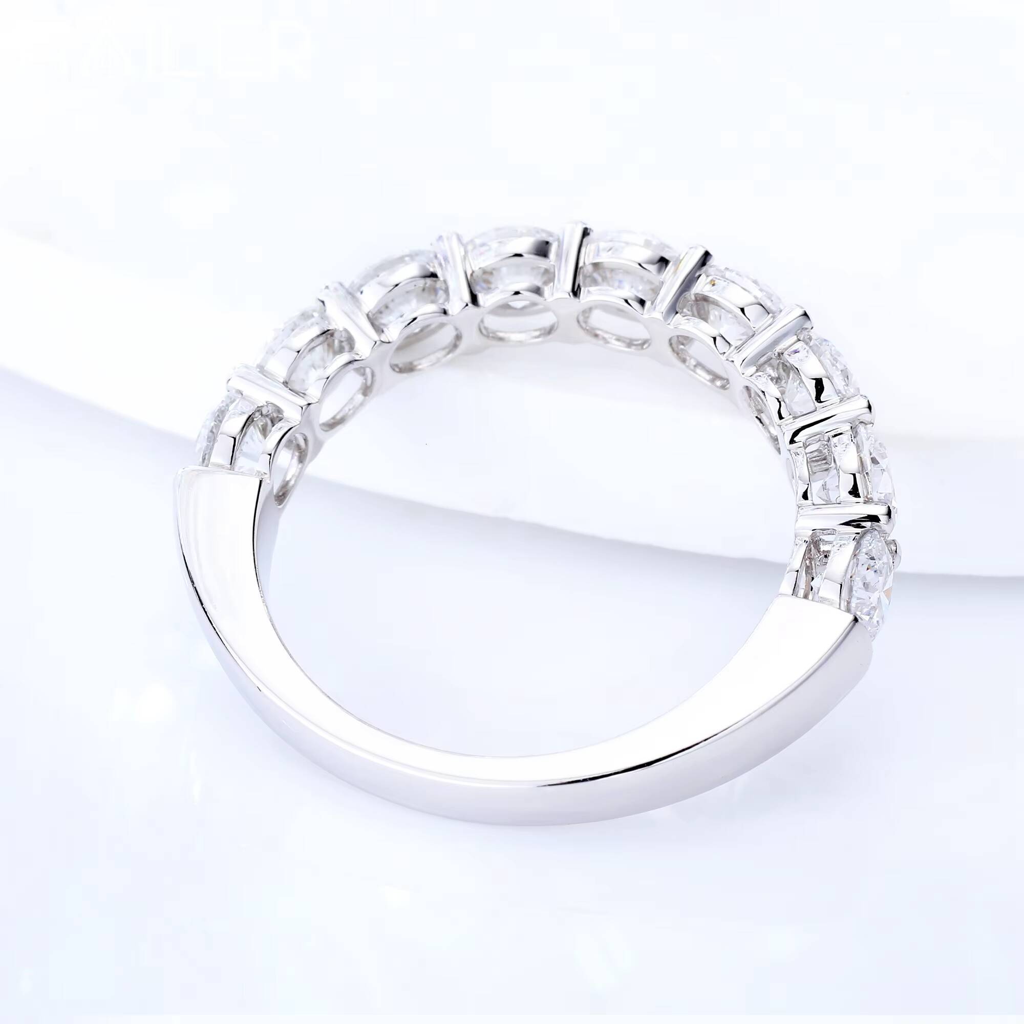 4Mm Half Diamond Eternity Band Ring 14K 18K Lab Grown Diamond Engagement Ring Wedding Ring for Women