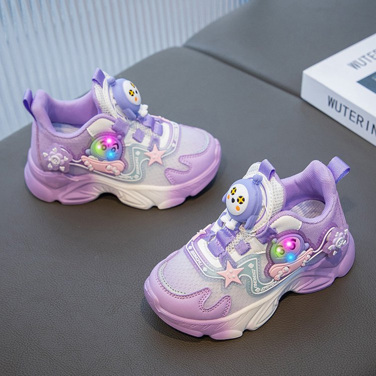 designer shoes 2025 new Girls' shoes autumn style girls' dad shoes children's internet celebrity luminous shoes big kids' sneakers
