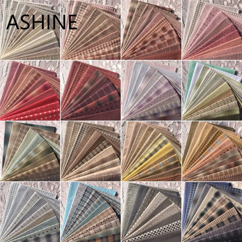 15pc23*33cm Japanese Yarn Dyed Cotton Fabric Patchwork Purse Bag Doll Quilting Craft Material Scrapbooking Sewing Cloth bundle 250407