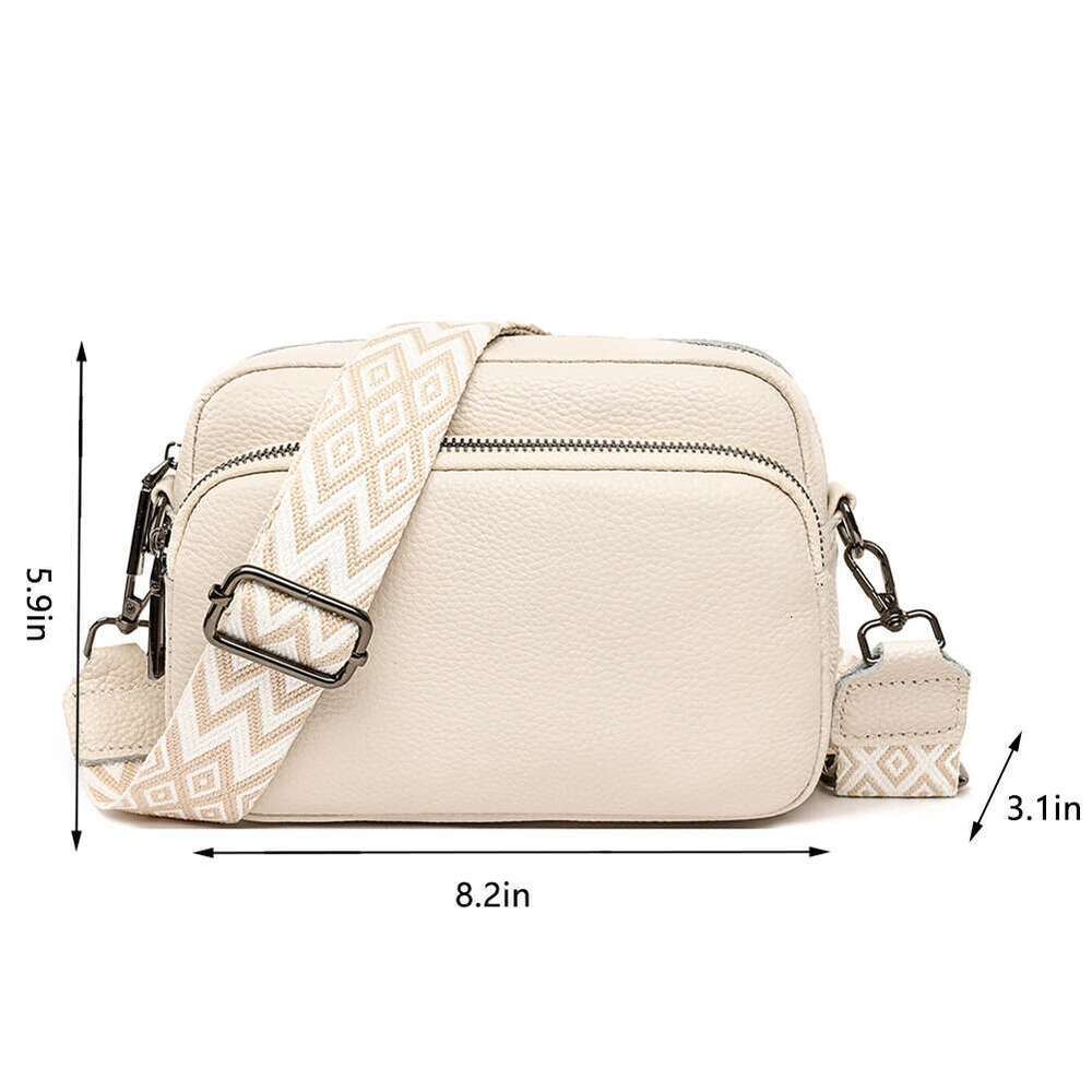 Genuine Leather Women Shoulder Wide Strap Solid Color Crossbody Bags Design Handbags Mobile Phone Bag Bolsa Feminina