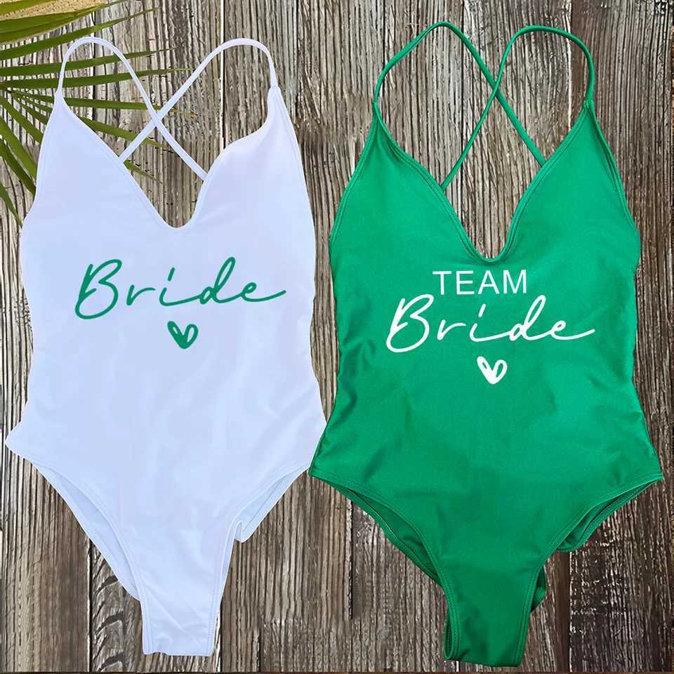 Sexy Padded One Piece Swimsuit Women Team Bride Swimwear Bikini Summer Bathing Suit Plus Size Beachwear Bachelorette Party LadyW251113
