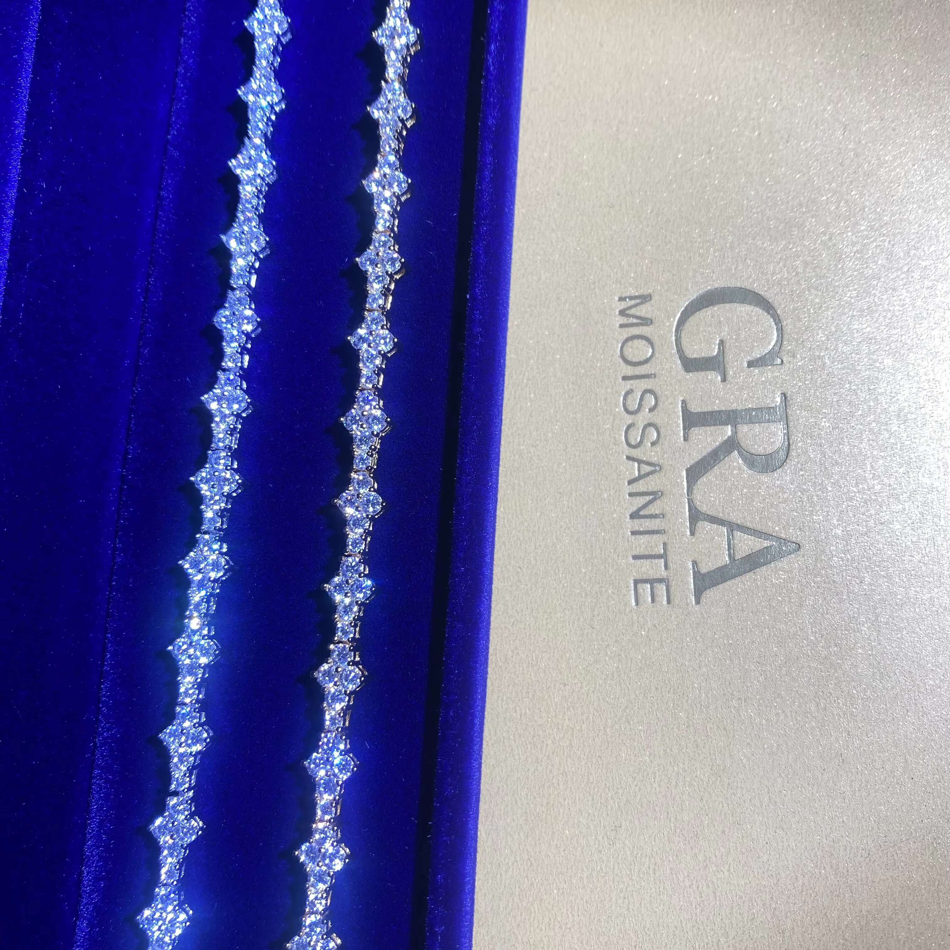 3mm 4mm Mini Cross Hip Hop Jewelry Moissanite Tennis Chain Bracelet 925 Silver Iced Out Tennis Chain Necklace for Men and Women