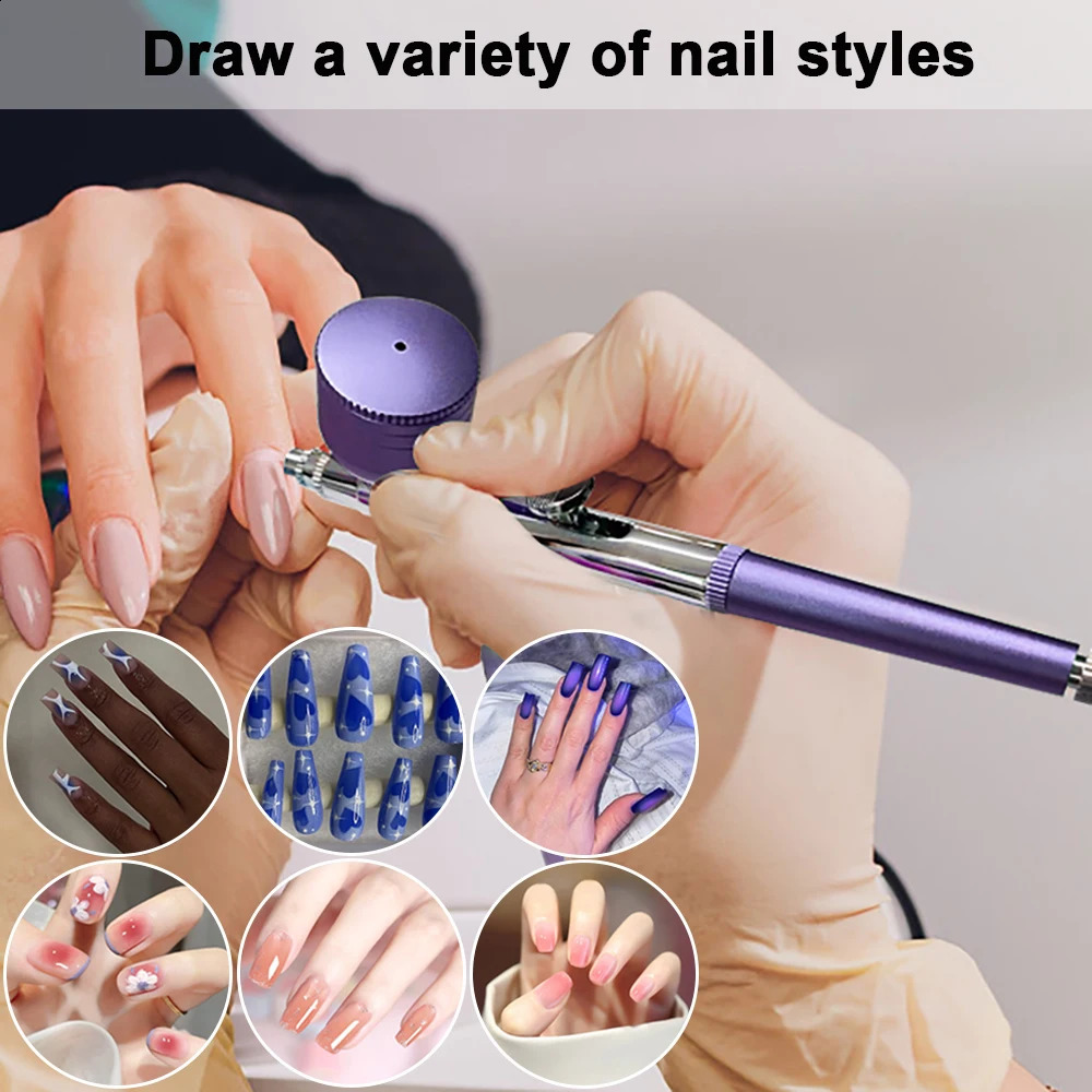Airbrush Nail With Compressor Portable Airbrush Mini for Nail Art Painting Makeup Air Spray Gun Oxygen Injector Air Brush Kit 250409