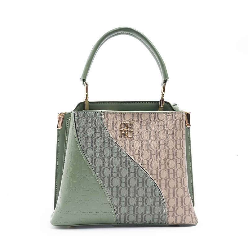 CHHC Premium Women's Box Bag With Letter PVC Flower Splicing, Versatile Large Capacity, Single Shoulder, Diagonal Cross, Portable And Dual-Use