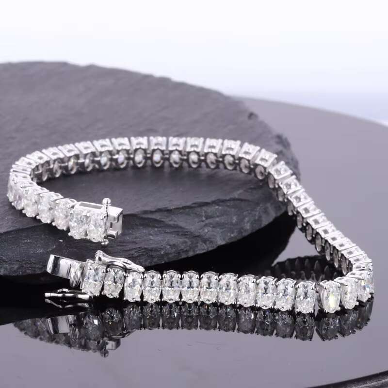 Starsgem Tennis Chain 3*5mm Oval Moissanite Tennis Bracelet 14k Gold Moissanite Bracelet