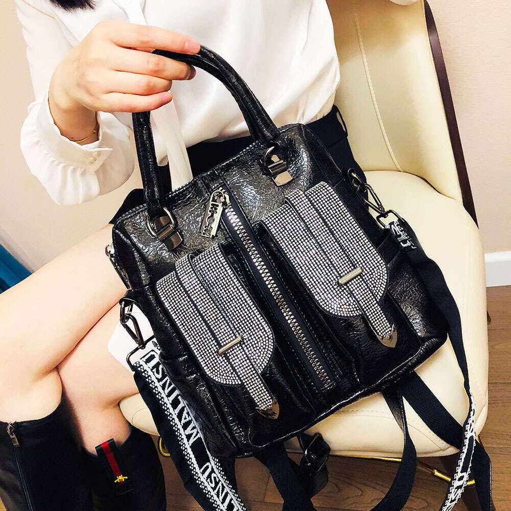 Backpack for Women New Fashionable Large Capacity Single Shoulder with Diamond Inlaid Handbag Trendy Crossbody Bag
