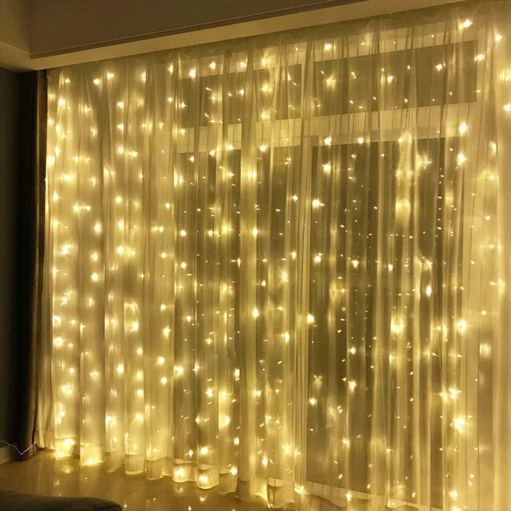 2x2/3x2/6x3M Wedding Fairy String Light Christmas 300 LED Holiday Garland For Garden Party Outdoor Home Street Curtain Decor M251113