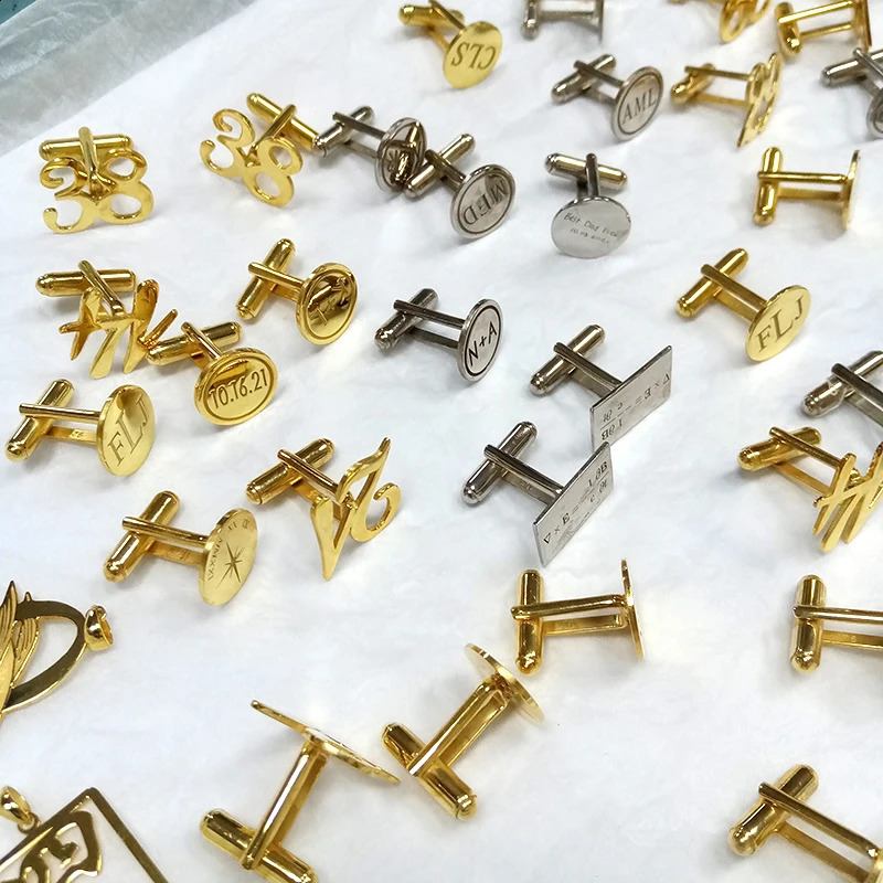 Wholesale customization date number cufflinks personalized annual letter cufflinks for men 925 sterling silver jewelry wedding beauty gifts 250409