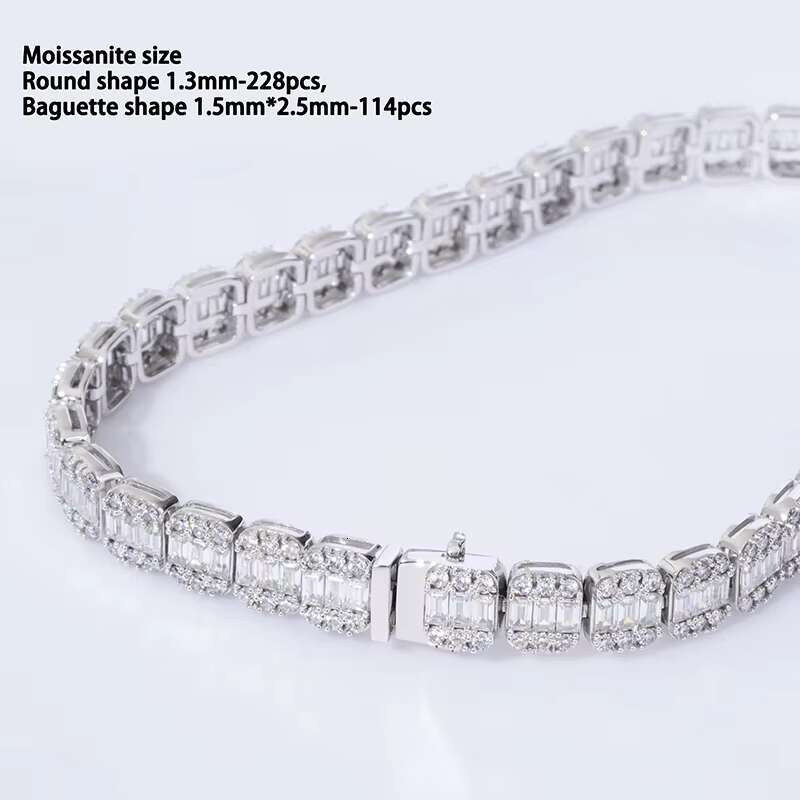 Starsgem Customized Tennis Bracelet S925 and Gold Round Brilliant Cut Fancy DEF VVS VS Moissanite Tennis Bracelet