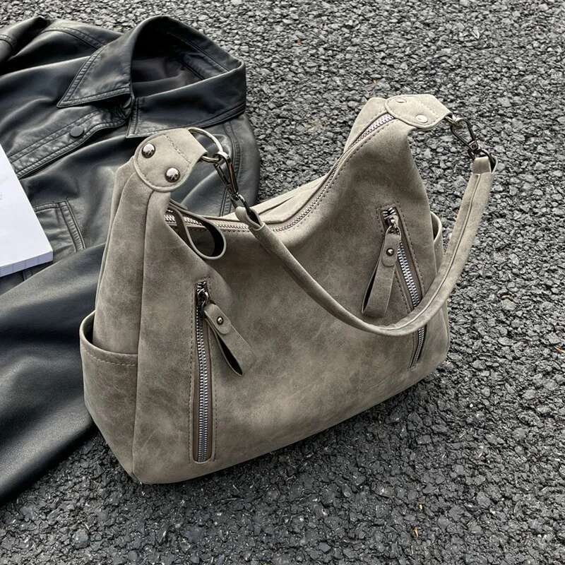 Women Crossbody Designer Oblique Cross Single Shoulder Bag Large Capacity Handbags Retro Matte PU Leather Hobos