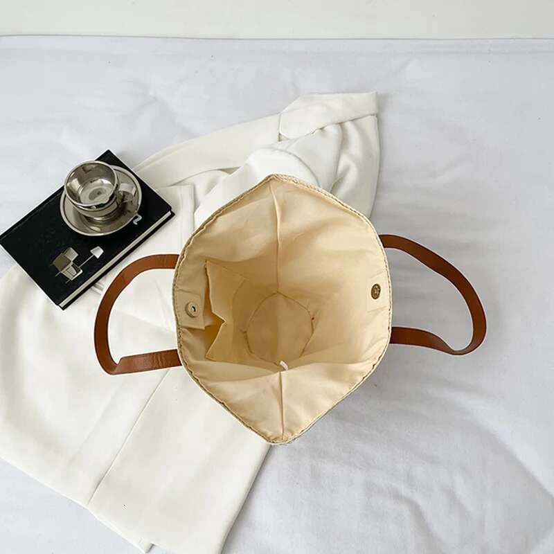 Handmade Beach Bag Casual Women Shoulder Bags Straw Woven Lady Large Capacity Handbags Handmade Summer Beach Bag Travel Basket Shopper Tote Kq1