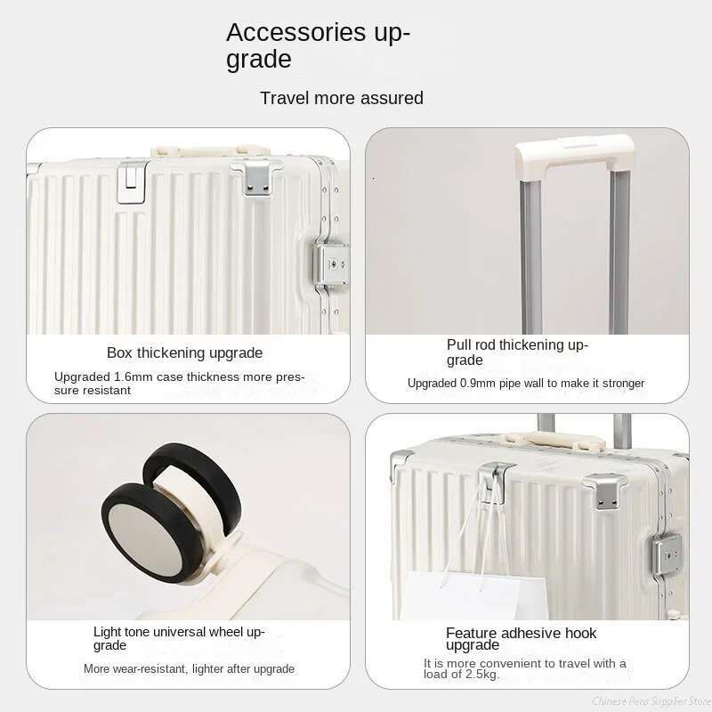20 24 26 28" Rolg Lage Female Strong Thick Durable Trolley Male Travel Boarding Password Box Suitcase Soundproof Wheel