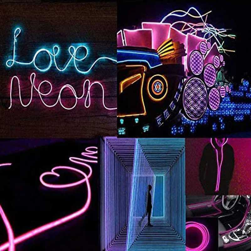 10M LED Neon Light Flexible Glow EL Wire Dance Party Outdoor Christmas Decoration Light Rope Tube Strip LED Strip W251112