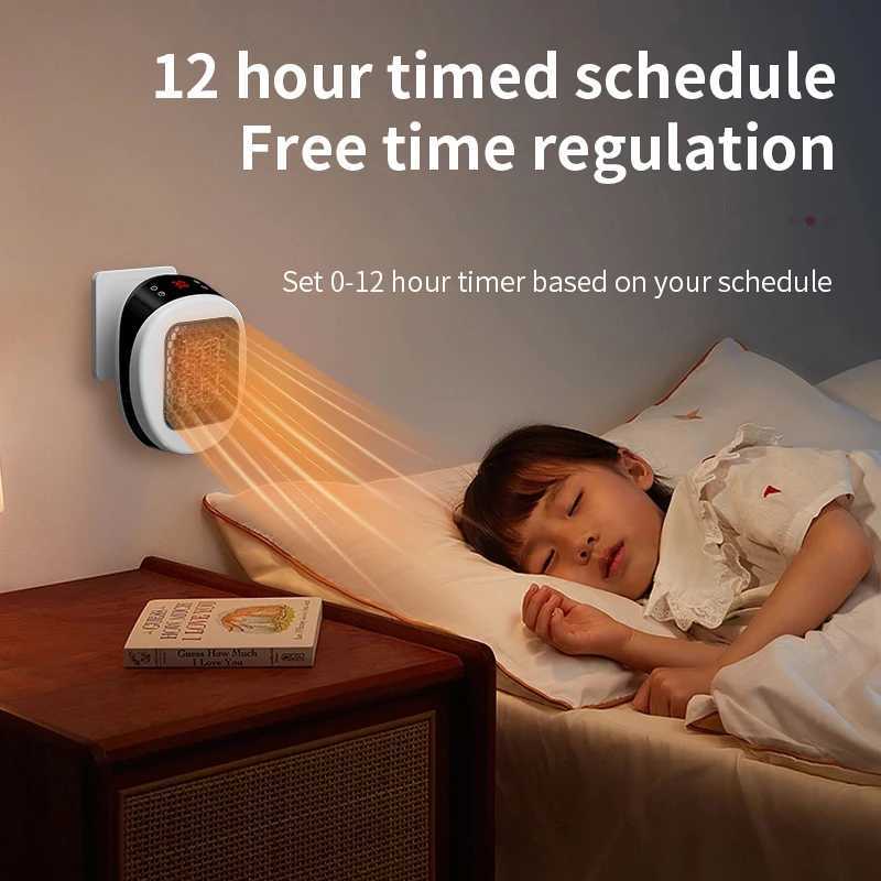 NEW 800W Electric Portable Heater for Small Bathroom Heating Fans Wall Mounted PTC Ceramic Electric Heater with Remote Control Y251113