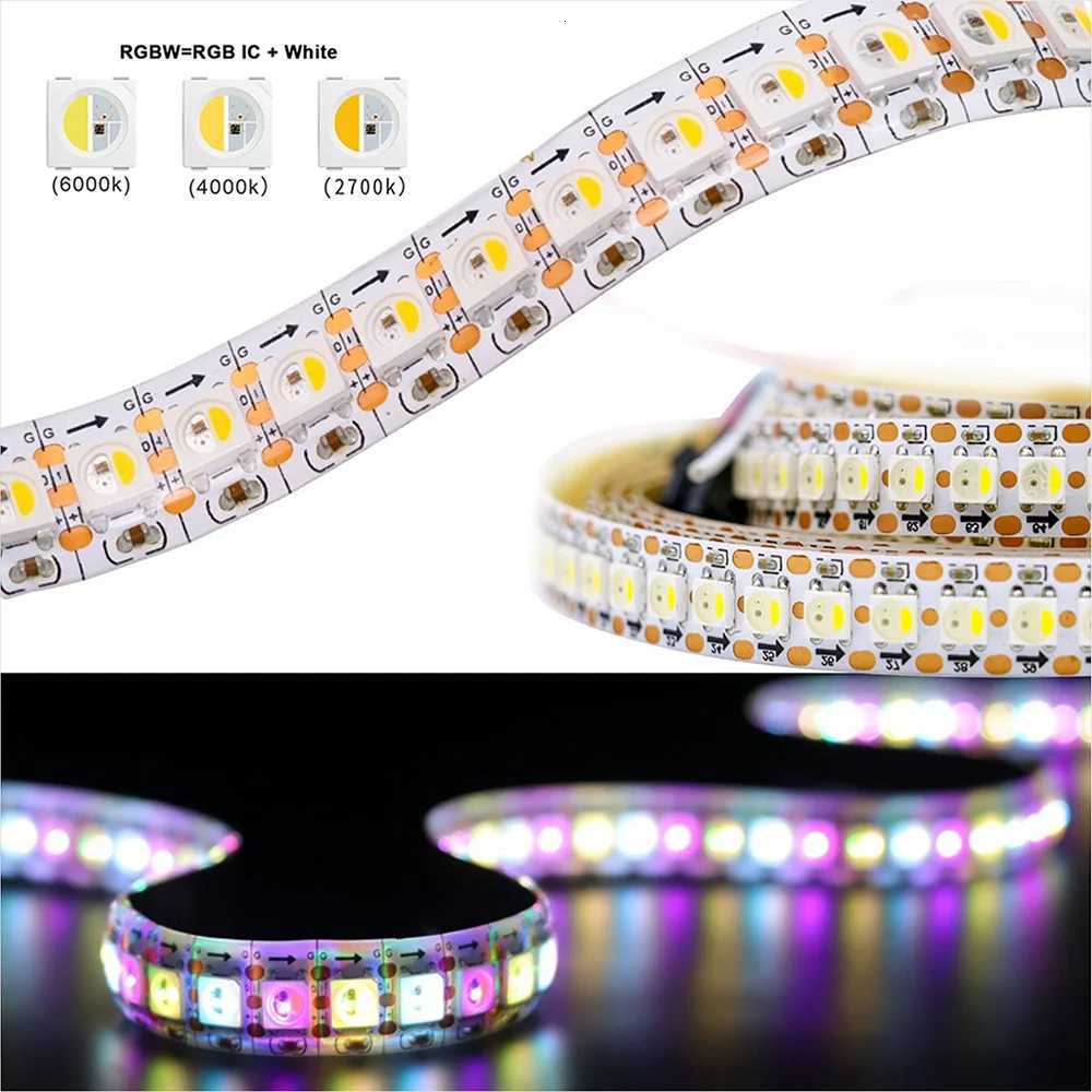 Sk6812 DC 12V RGBW RGBWW 5050SMD independently addressable 30/60/144 LEDs/m IP30/65/67 black/white PCB wire 1-5 meters W251112
