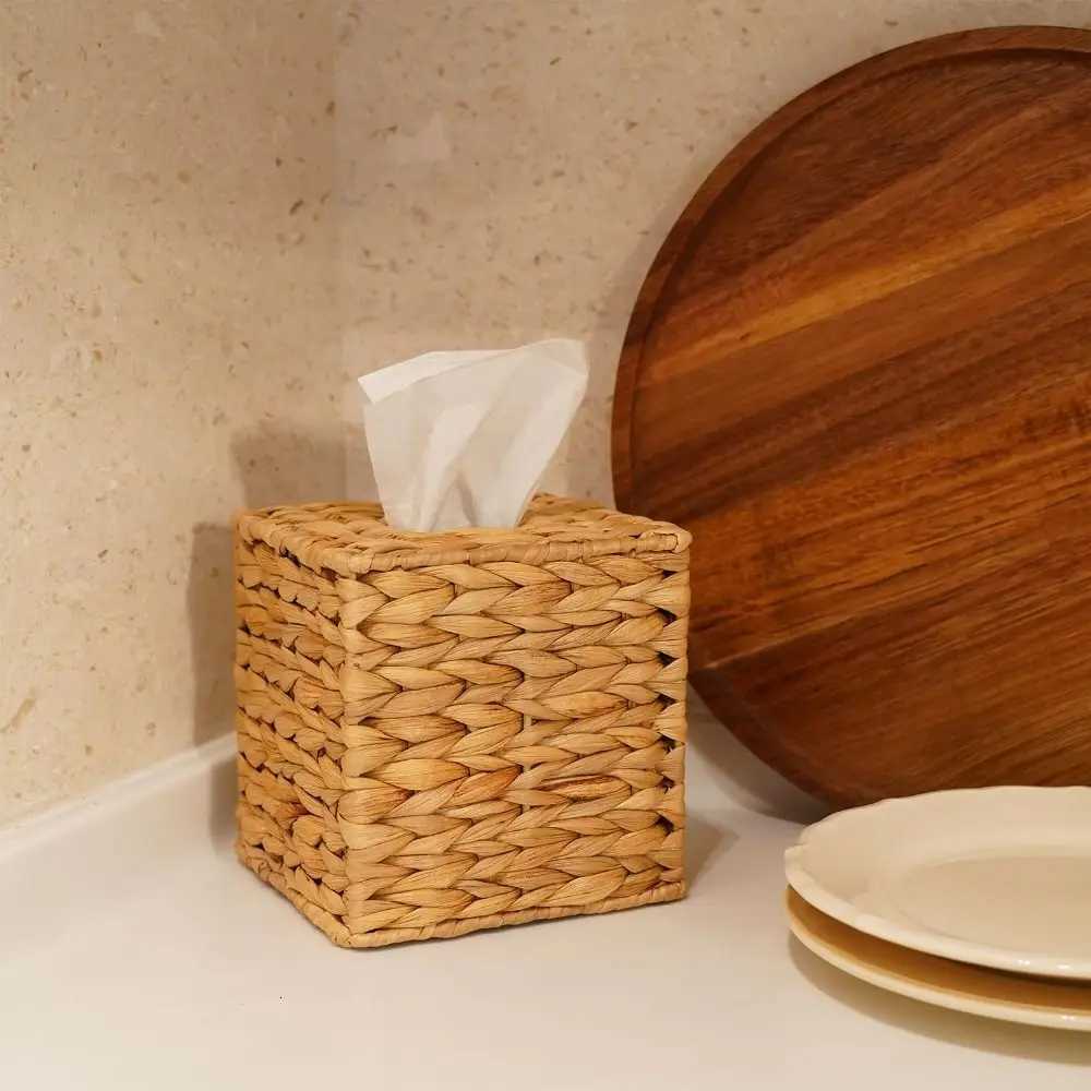 Straw Woven Tissue Box Cover Natural Decorative Tissue Box Household Environmental Protection Dryer Sheets Holder Y251112