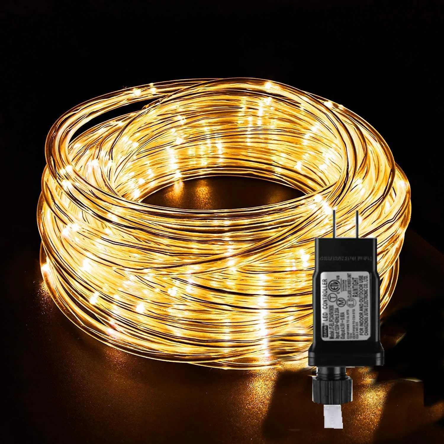 Street Garland Christmas Decorations For Home 2025 Festoon Led Tube Rope String Light Plug-Operated 10/20/30/40M New Year 2025 M251113