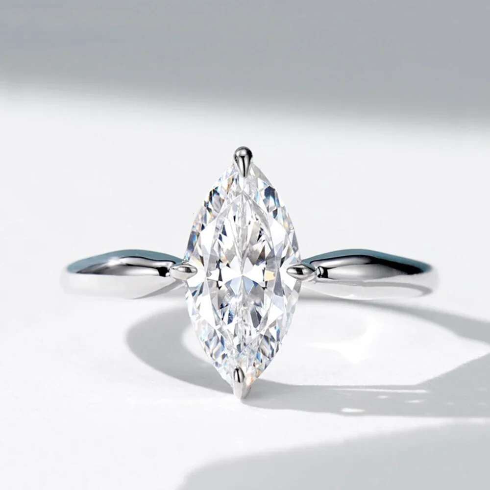 1-3CT Marquise Cut Moissanite Dia Engagement Ring For Women S Sterling Sier Wedding Band Jewelry Gifts With Certificate