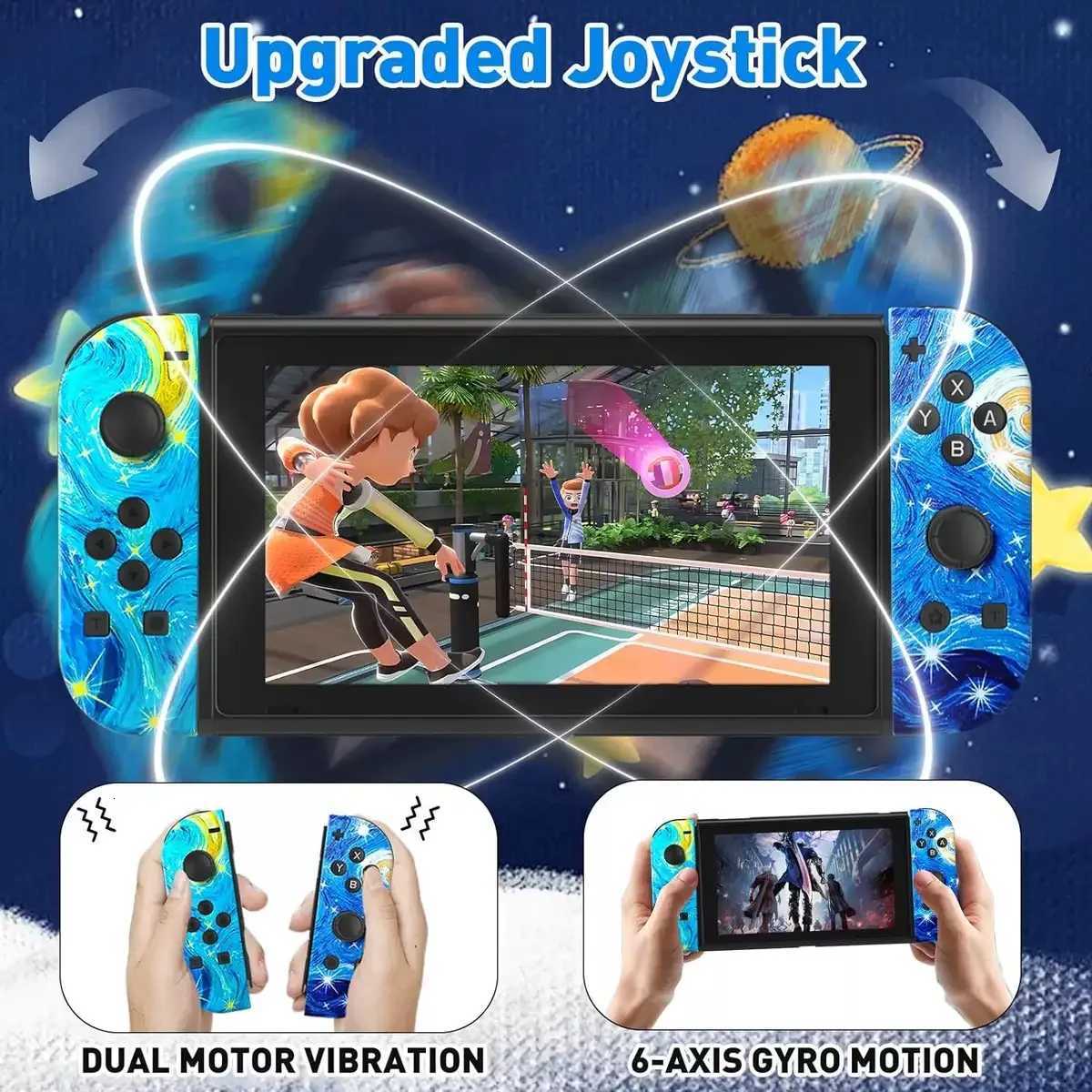 For NS Switch Controller BT 52 RGB LED Left Right Joypad for Switch/Lite/Oled Joy-Con Gamepads Joystick with Dual Vibration H251113