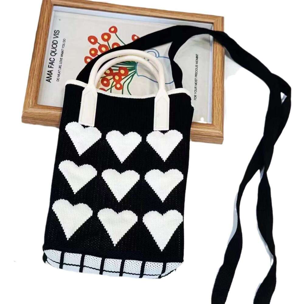 Handbag, ladies' new knitted mobile phone internet celebrity love crossbody bag, mini bag