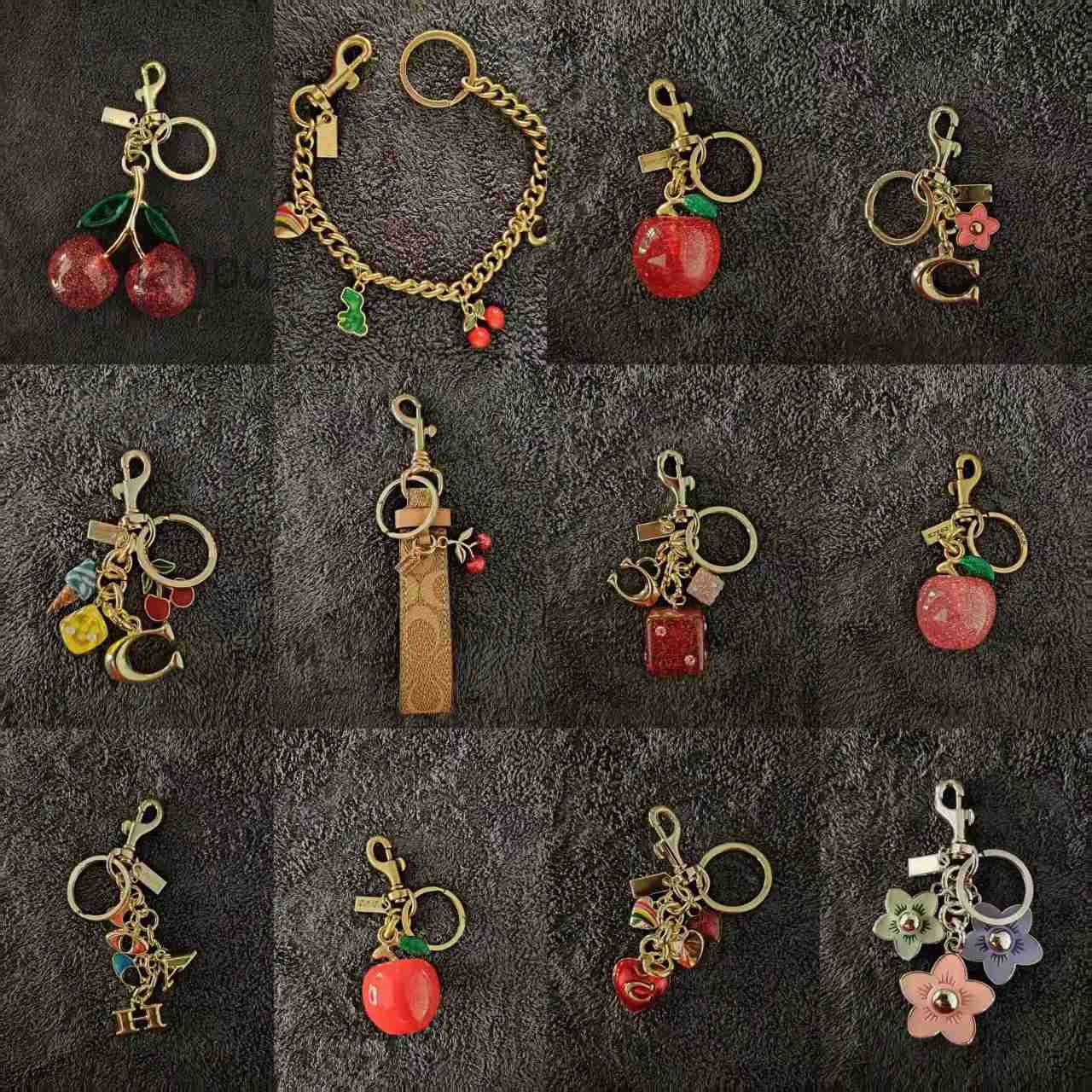 Women Cherry Bag Charm Key Rings keychain Retro-Cool Cherry Motif In Glittery Resin Clip it To Favorite Bag Set of Keys For Refreshing Style key chain Christmas Gift