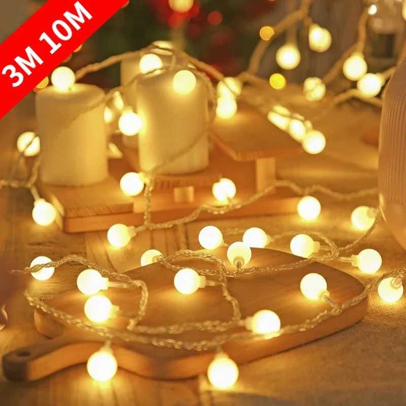 3M 10M LED Ball String Lights Outdoor Lamp USB or Battery Powered Garland Christmas Tree Fairy Lights for Wedding Home Decor M251113