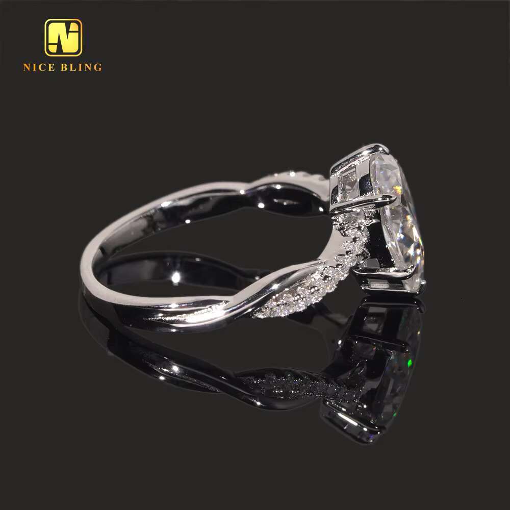 Pear Cut Big VVS Moissanite Diamond Fashion Jewelry Wedding Ring 925 Sterling Silver Rings Jewelry Engagement Ring for Women