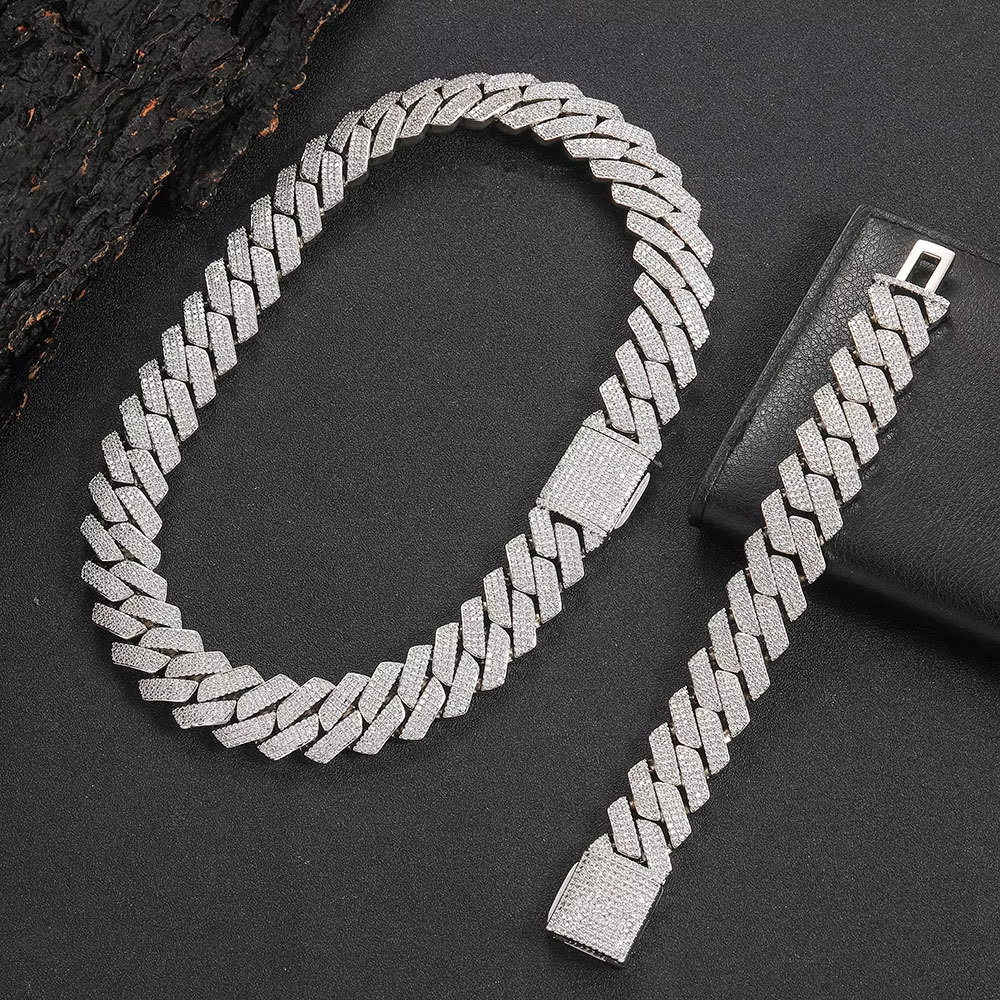 Wholesale Stock Hip Hop Punk Rapper Jewelry 19mm Chains Necklaces Cadenas Cubanas Iced Out Cz Miami Cuban k Chain Necklace