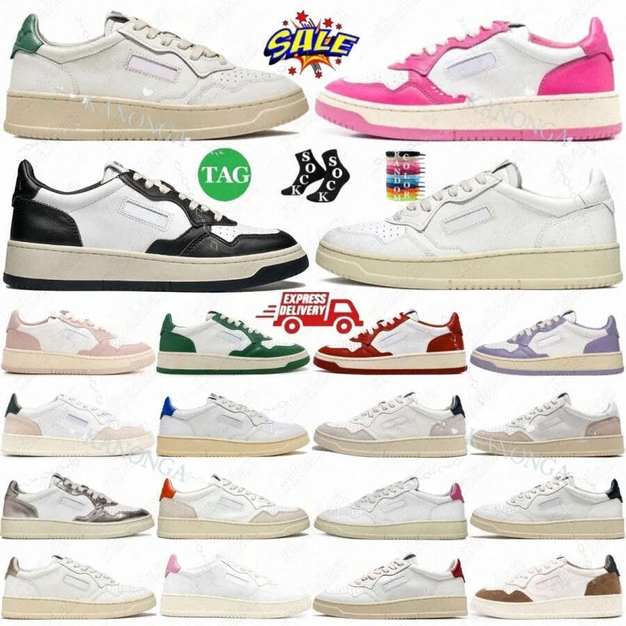 Medalist Sneakers Womans -Designer Shoes Autri High-Top Mens Trainers Black White Green Grey Red Beige Suede Platform Leather Low Causa1uzh#
