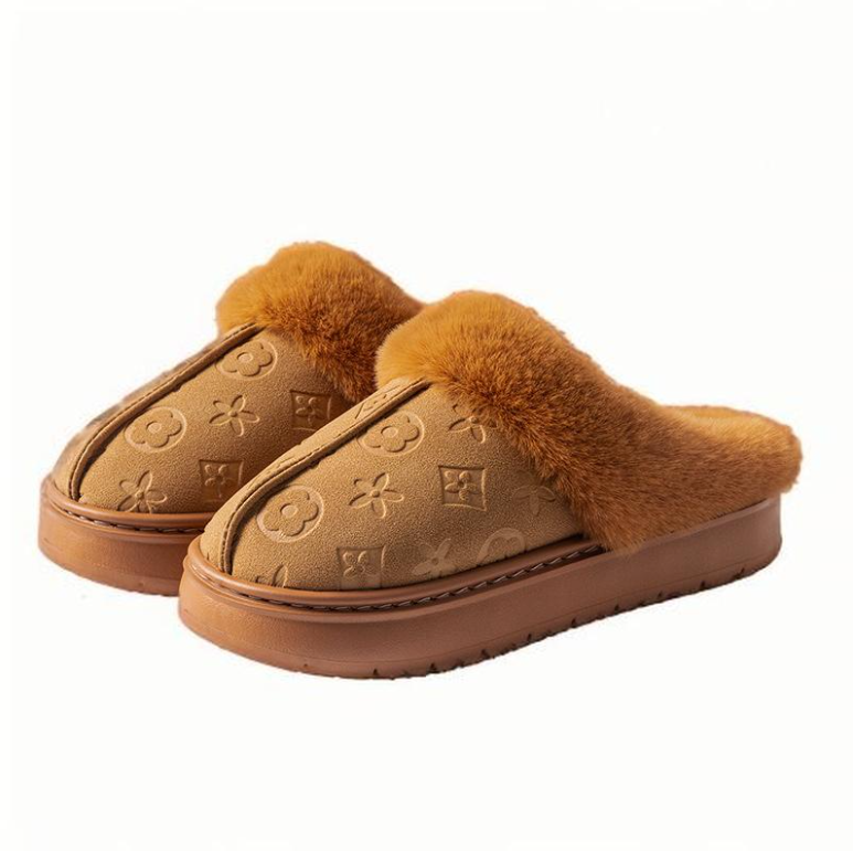 Free shipping winter new home slippers fashionable and casual with plush insulation cotton mop large size EVA outsole multiple colors