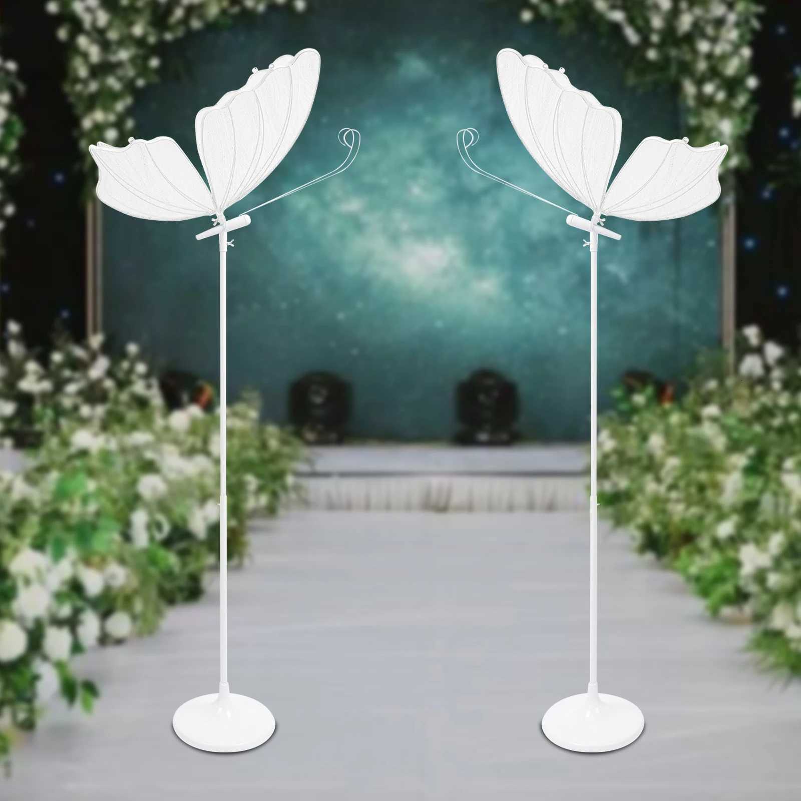 BYMAOCAR 2PCS Wedding Butterfly Floor Lamp LED Butterfly Ceiling Lamp for Wedding Party 575-701in Adjustable HeightW251113