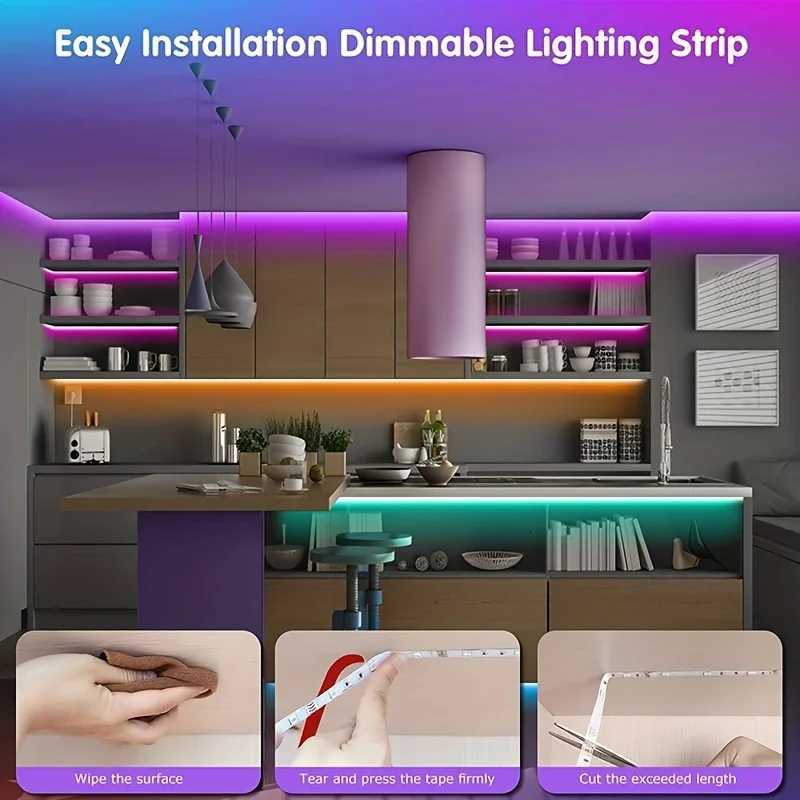 40M/131Ft Led Strip Lights APP 44Keys Remote Control USB 5V Music Sync RGB Flexible Tape Diode Lights for Party Home Luces Led W251112