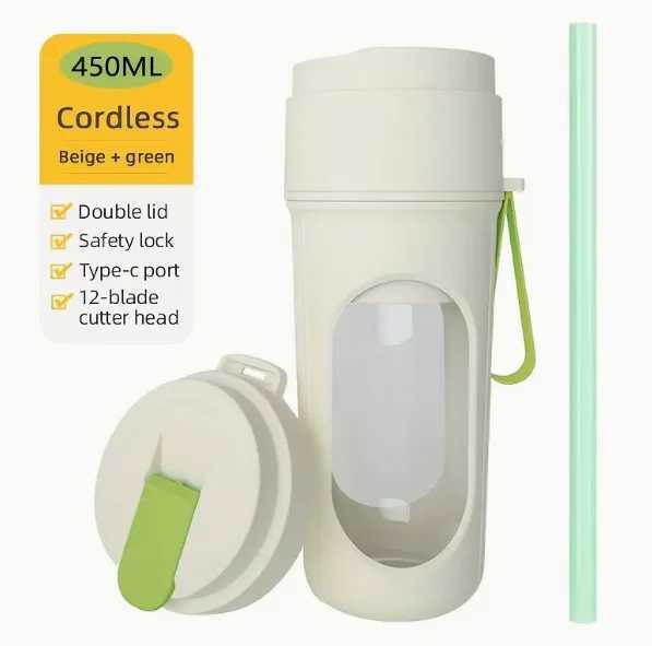 Portable Electric Juicer Blender USB RechargeableMulti-Functional Mixer Compact Design for Portable Food Modern KitchenTool C251113