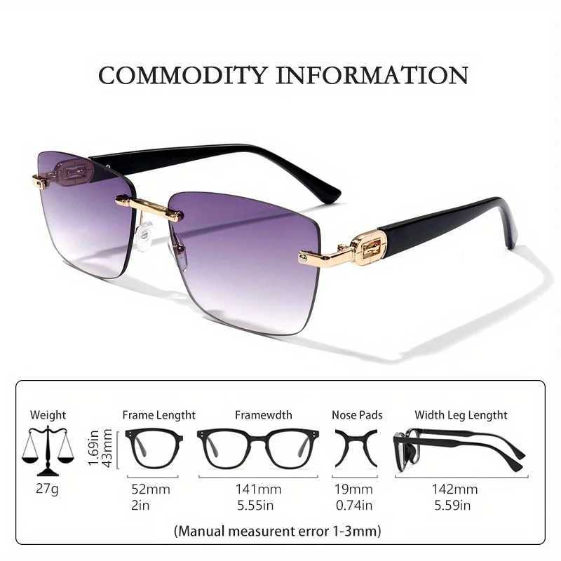 New Rimless Women Men Sunglasses Fashion Gradient Lenses Sun glasses Vintage Classic Designer Shades Sunglasses Man UV400C250412