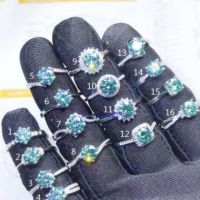 Moissanite Men Rings Moissanite Diamond Gemstone 1carats for Wedding Ring Vvs1 Excellent Round Cut Big Loose D Color Silver H2