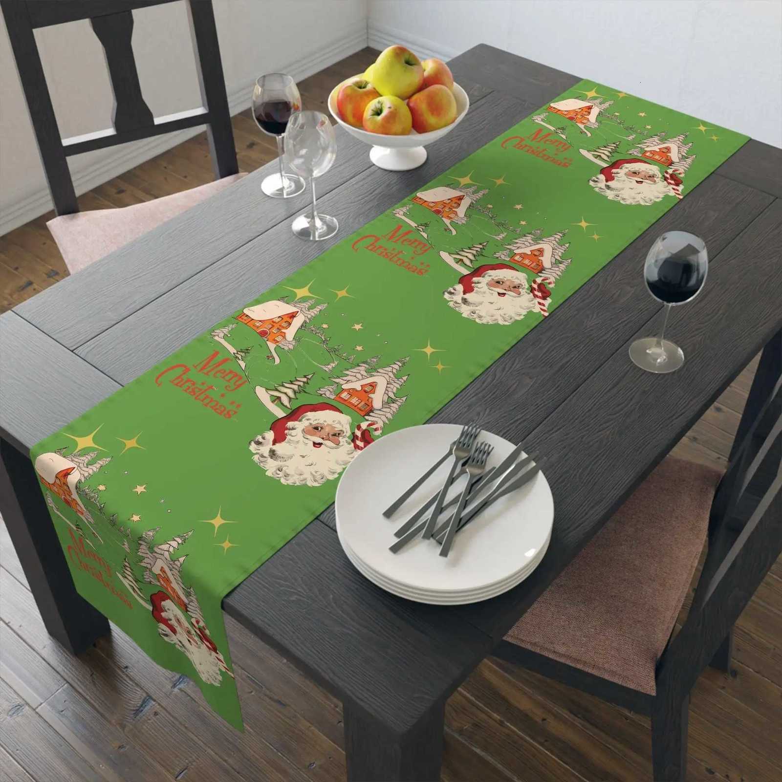 Christmas Vintage Christmas table pusherholiday snow table flag durable Christmas party table pusher home dining and holiday decoration Y251113