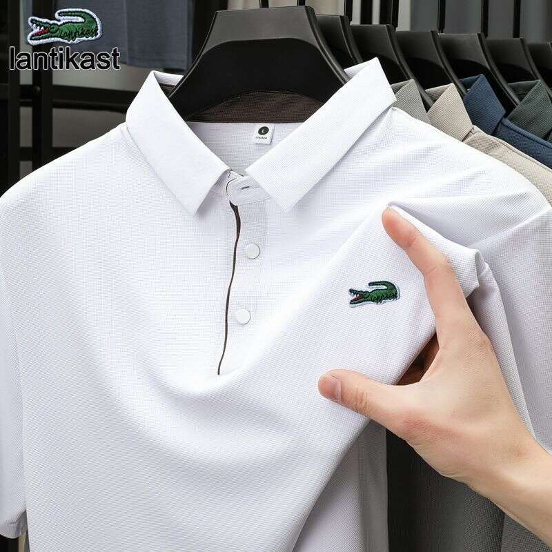 Noble Crocodile Summer Ice Silk Short Sleeve Men's Polo Shirt Moisture Absorption Quick Dry Cool designer hoodie Business Casual Turn-down Collar