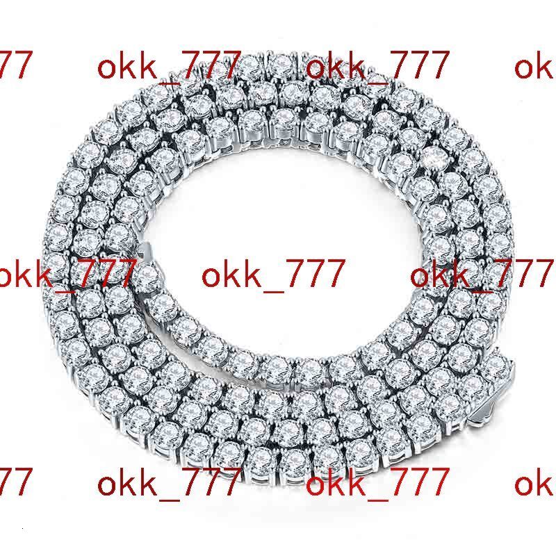 High Quality Hiphop Jewelry 926 Sterling Silver 3mm 4mm Moissanite Tennis Chain With 18K Gold Plated